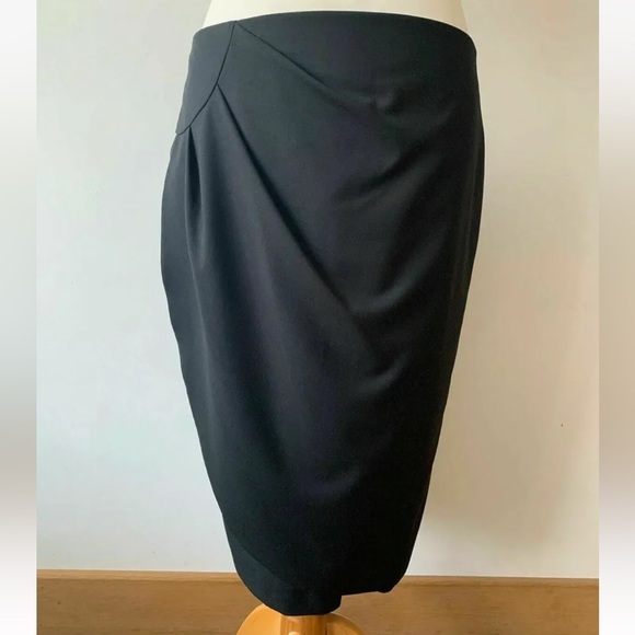 Marks & Spencer Dresses & Skirts - M&S Autograph Black Straight Ruched Skirt Size 12 Wrap Tailored Office